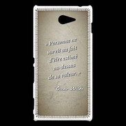 Coque Sony Xperia M2 Survie valeur Sepia Citation Oscar Wilde