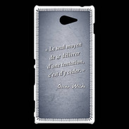 Coque Sony Xperia M2 Tentation Bleu Citation Oscar Wilde