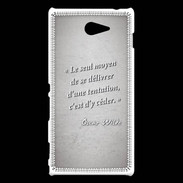 Coque Sony Xperia M2 Tentation Gris Citation Oscar Wilde