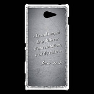 Coque Sony Xperia M2 Tentation Noir Citation Oscar Wilde