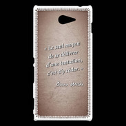 Coque Sony Xperia M2 Tentation Rouge Citation Oscar Wilde