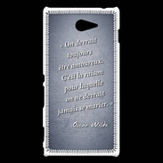 Coque Sony Xperia M2 Toujours amoureux Bleu Citation Oscar Wilde