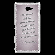 Coque Sony Xperia M2 Toujours amoureux Rose Citation Oscar Wilde