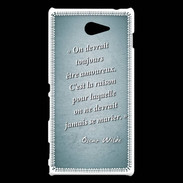Coque Sony Xperia M2 Toujours amoureux Turquoise Citation Oscar Wilde