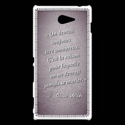 Coque Sony Xperia M2 Toujours amoureux Violet Citation Oscar Wilde
