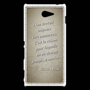 Coque Sony Xperia M2 Toujours amoureux Sepia Citation Oscar Wilde