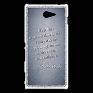 Coque Sony Xperia M2 Tragédie Bleu Citation Oscar Wilde
