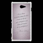 Coque Sony Xperia M2 Tragédie Rose Citation Oscar Wilde