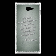 Coque Sony Xperia M2 Tragédie Vert Citation Oscar Wilde