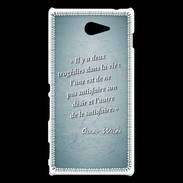 Coque Sony Xperia M2 Tragédie Turquoise Citation Oscar Wilde