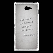 Coque Sony Xperia M2 Vrai vie Gris Citation Oscar Wilde