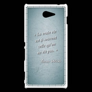 Coque Sony Xperia M2 Vrai vie Turquoise Citation Oscar Wilde