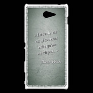 Coque Sony Xperia M2 Vrai vie Vert Citation Oscar Wilde