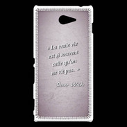 Coque Sony Xperia M2 Vrai vie Rose Citation Oscar Wilde
