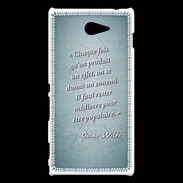 Coque Sony Xperia M2 Chaque fois Turquoise Citation Oscar Wilde