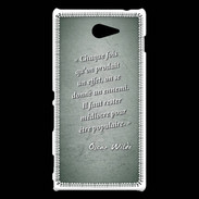 Coque Sony Xperia M2 Chaque fois Vert Citation Oscar Wilde