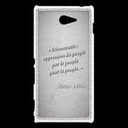 Coque Sony Xperia M2 Démocratie Gris Citation Oscar Wilde