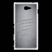 Coque Sony Xperia M2 Dieux prières Noir Citation Oscar Wilde