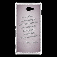 Coque Sony Xperia M2 Dieux prières Rose Citation Oscar Wilde