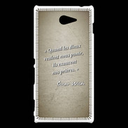 Coque Sony Xperia M2 Dieux prières Sepia Citation Oscar Wilde