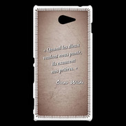 Coque Sony Xperia M2 Dieux prières Rouge Citation Oscar Wilde
