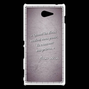 Coque Sony Xperia M2 Dieux prières Violet Citation Oscar Wilde