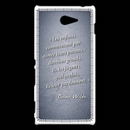 Coque Sony Xperia M2 Enfants parents Bleu Citation Oscar Wilde