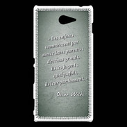Coque Sony Xperia M2 Enfants parents Vert Citation Oscar Wilde