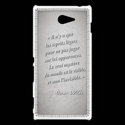 Coque Sony Xperia M2 Esprits légers Gris Citation Oscar Wilde