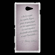 Coque Sony Xperia M2 Esprits légers Rose Citation Oscar Wilde