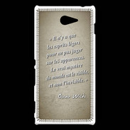 Coque Sony Xperia M2 Esprits légers Sepia Citation Oscar Wilde