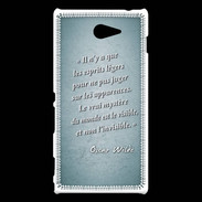 Coque Sony Xperia M2 Esprits légers Turquoise Citation Oscar Wilde
