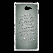 Coque Sony Xperia M2 Esprits légers Vert Citation Oscar Wilde