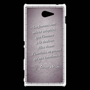 Coque Sony Xperia M2 Femmes émotions Violet Citation Oscar Wilde