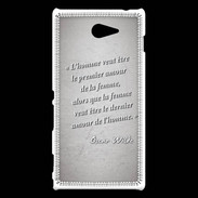 Coque Sony Xperia M2 Homme veut Gris Citation Oscar Wilde