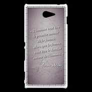 Coque Sony Xperia M2 Homme veut Violet Citation Oscar Wilde
