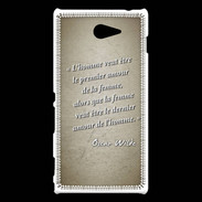 Coque Sony Xperia M2 Homme veut Sepia Citation Oscar Wilde