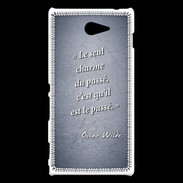 Coque Sony Xperia M2 Charme passé Bleu Citation Oscar Wilde