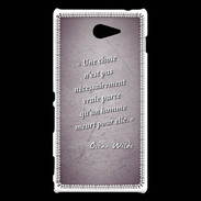 Coque Sony Xperia M2 Chose vraie Violet Citation Oscar Wilde