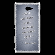 Coque Sony Xperia M2 Conscience Bleu Citation Oscar Wilde