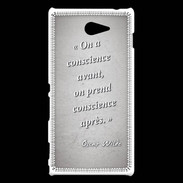 Coque Sony Xperia M2 Conscience Gris Citation Oscar Wilde