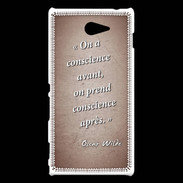 Coque Sony Xperia M2 Conscience Rouge Citation Oscar Wilde