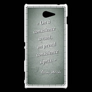 Coque Sony Xperia M2 Conscience Vert Citation Oscar Wilde