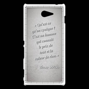 Coque Sony Xperia M2 Cynique Gris Citation Oscar Wilde