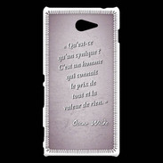 Coque Sony Xperia M2 Cynique Rose Citation Oscar Wilde