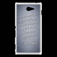 Coque Sony Xperia M2 Dramatique vieillesse Bleu Citation Oscar Wilde