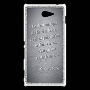 Coque Sony Xperia M2 Dramatique vieillesse Noir Citation Oscar Wilde