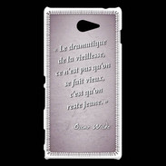 Coque Sony Xperia M2 Dramatique vieillesse Rose Citation Oscar Wilde