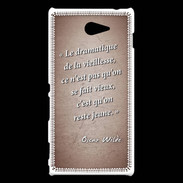 Coque Sony Xperia M2 Dramatique vieillesse Rouge Citation Oscar Wilde