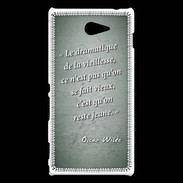 Coque Sony Xperia M2 Dramatique vieillesse Vert Citation Oscar Wilde